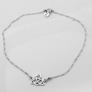 Triquetra Anklet .925 Sterling Silver Trinity Celtic Irish Goddess Peter Stone